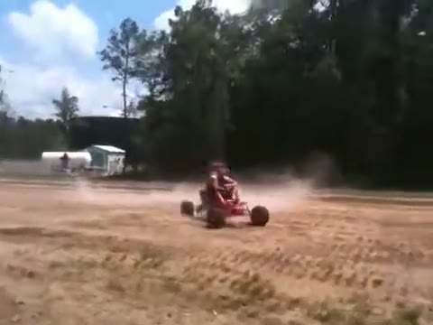 The Arachnid driving away trailing dust