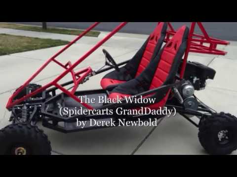 Gloss-red SpiderCarts GrandDaddy buggy, the Black Widow, by Derek Newbold