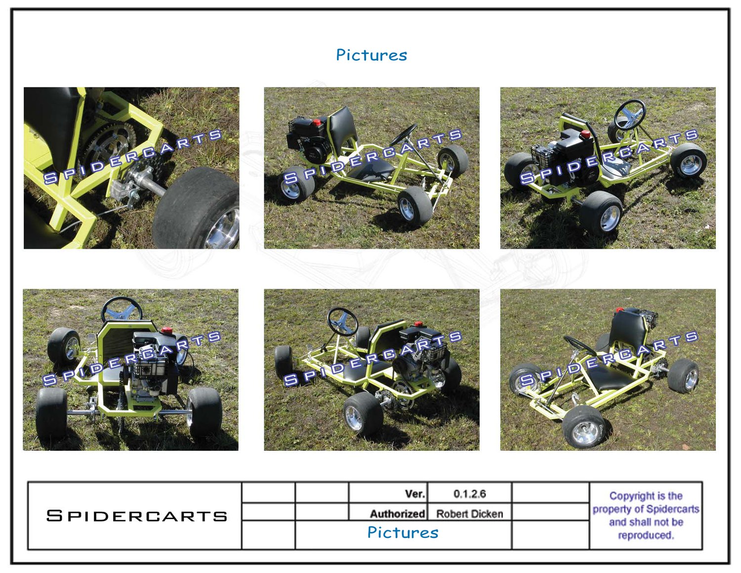 Six colour photos of a finished Recluse build, engine mounted and ready to drive