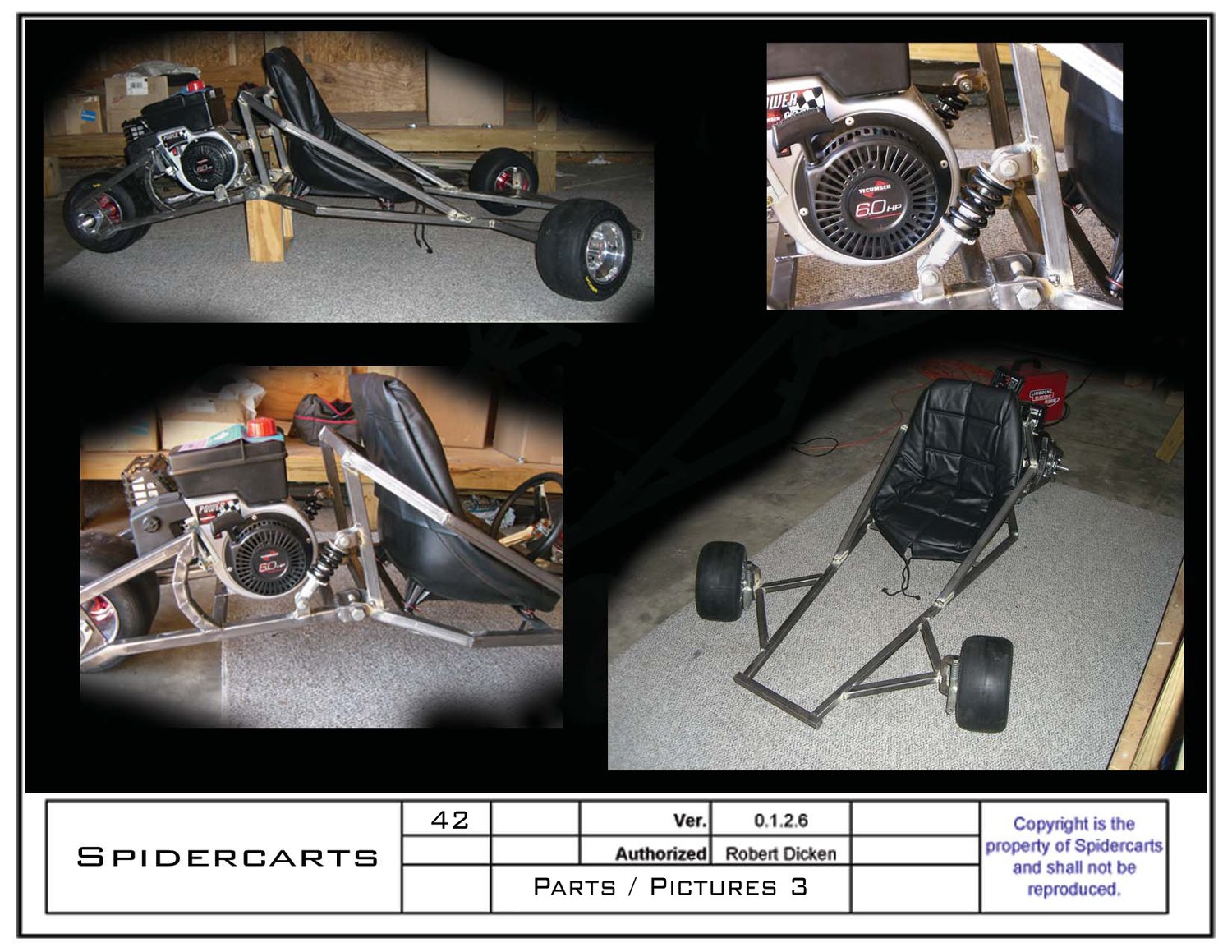 Colour photos of a finished Scorpion build with engine, seat and rear tires mounted