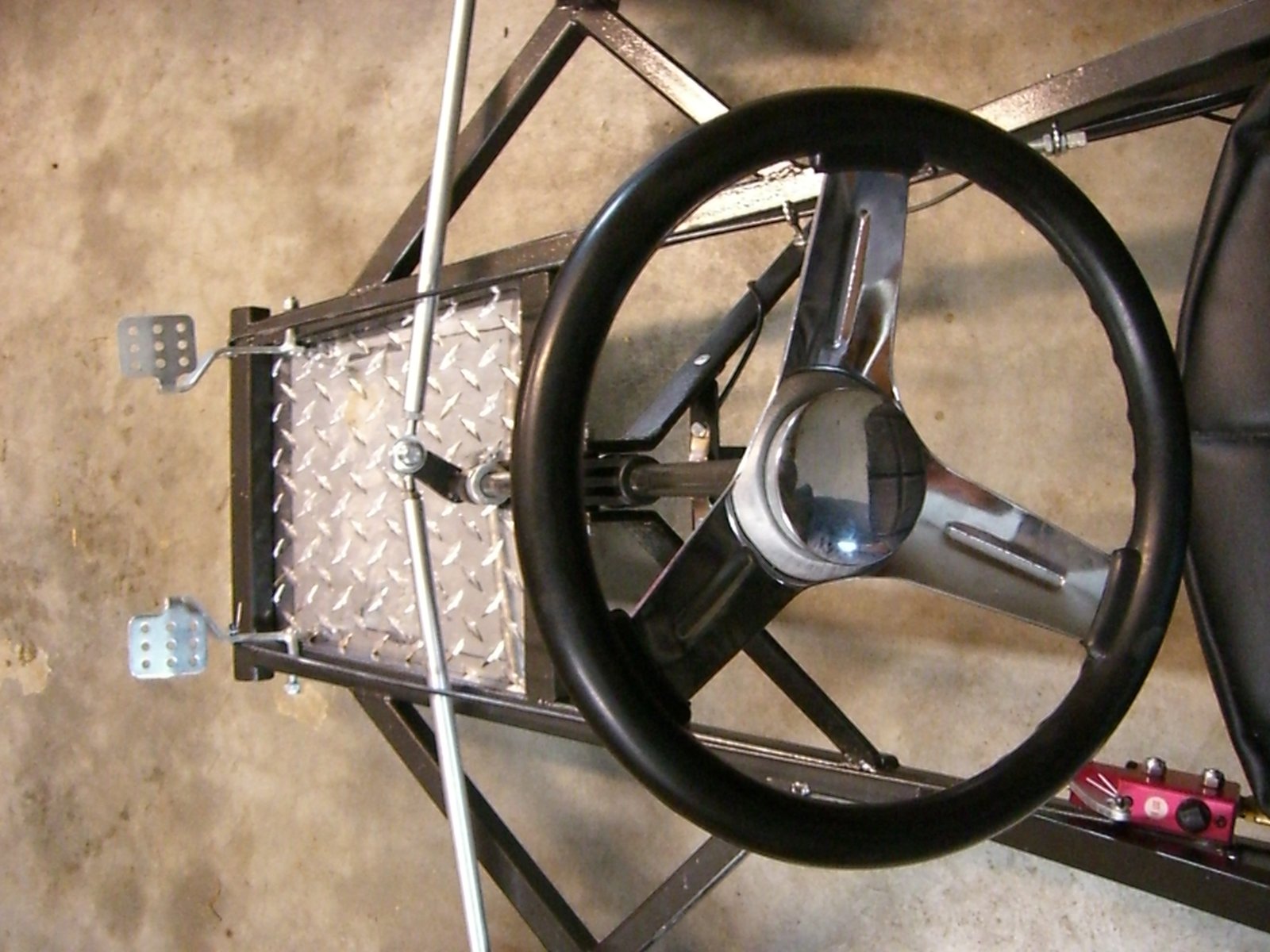 Steering wheel and cockpit detail